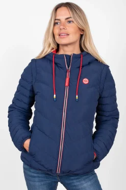 Brakeburn Rainbow Puffer Jacket Navy Best