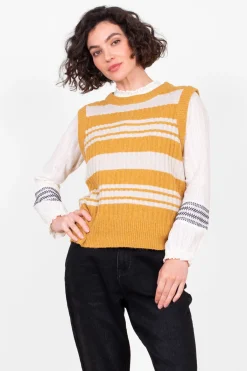Brakeburn Reto Sparkle Knitted Tank Top Cream Cheap