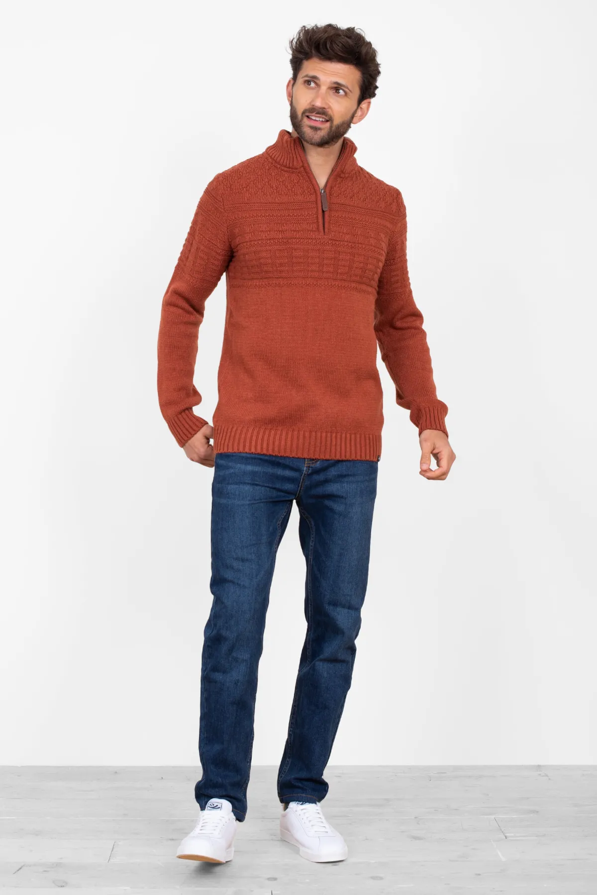 Brakeburn Rust Quarter Zip Orange Cheap
