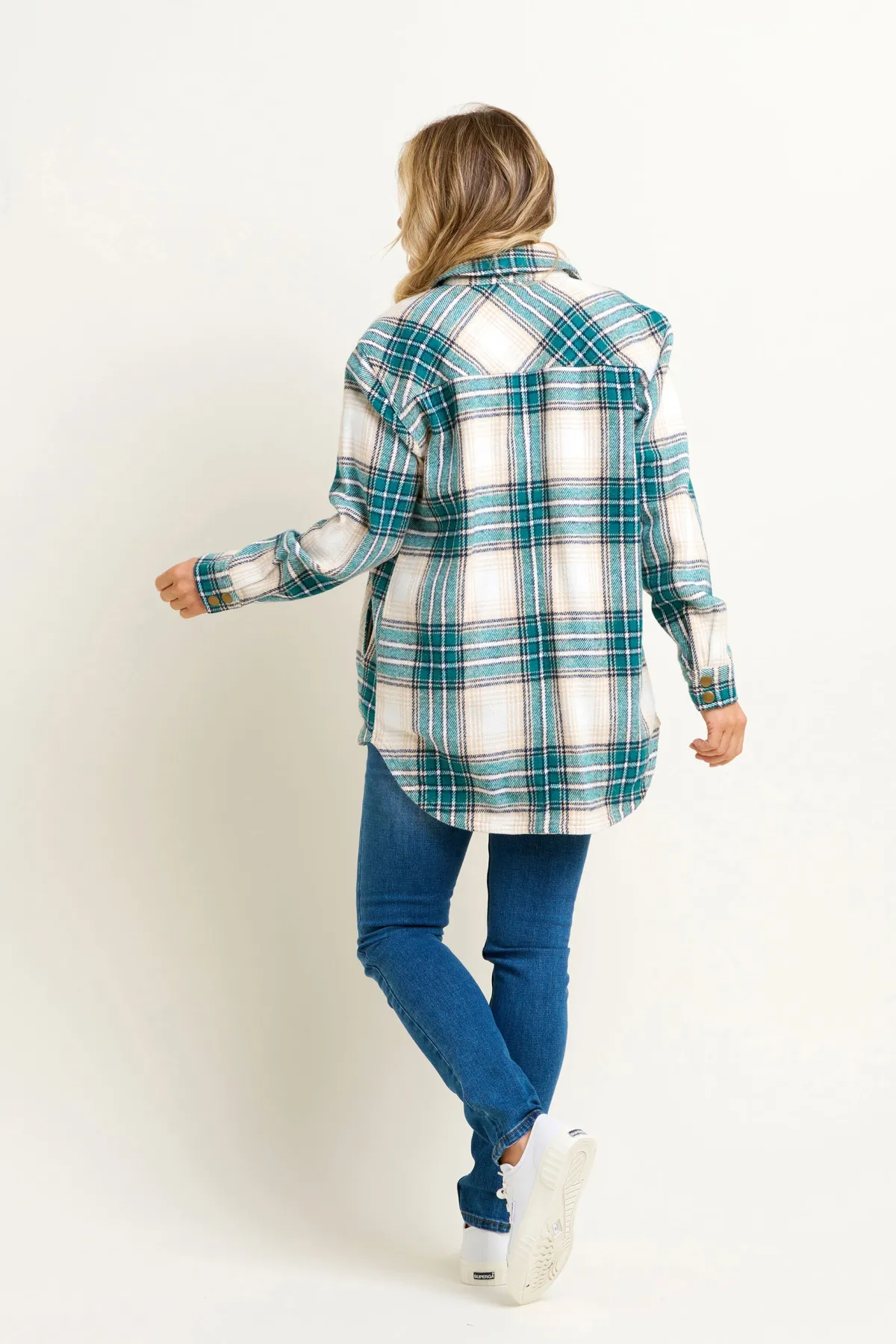 Brakeburn Shamrock Flannel Shacket Cream Shop
