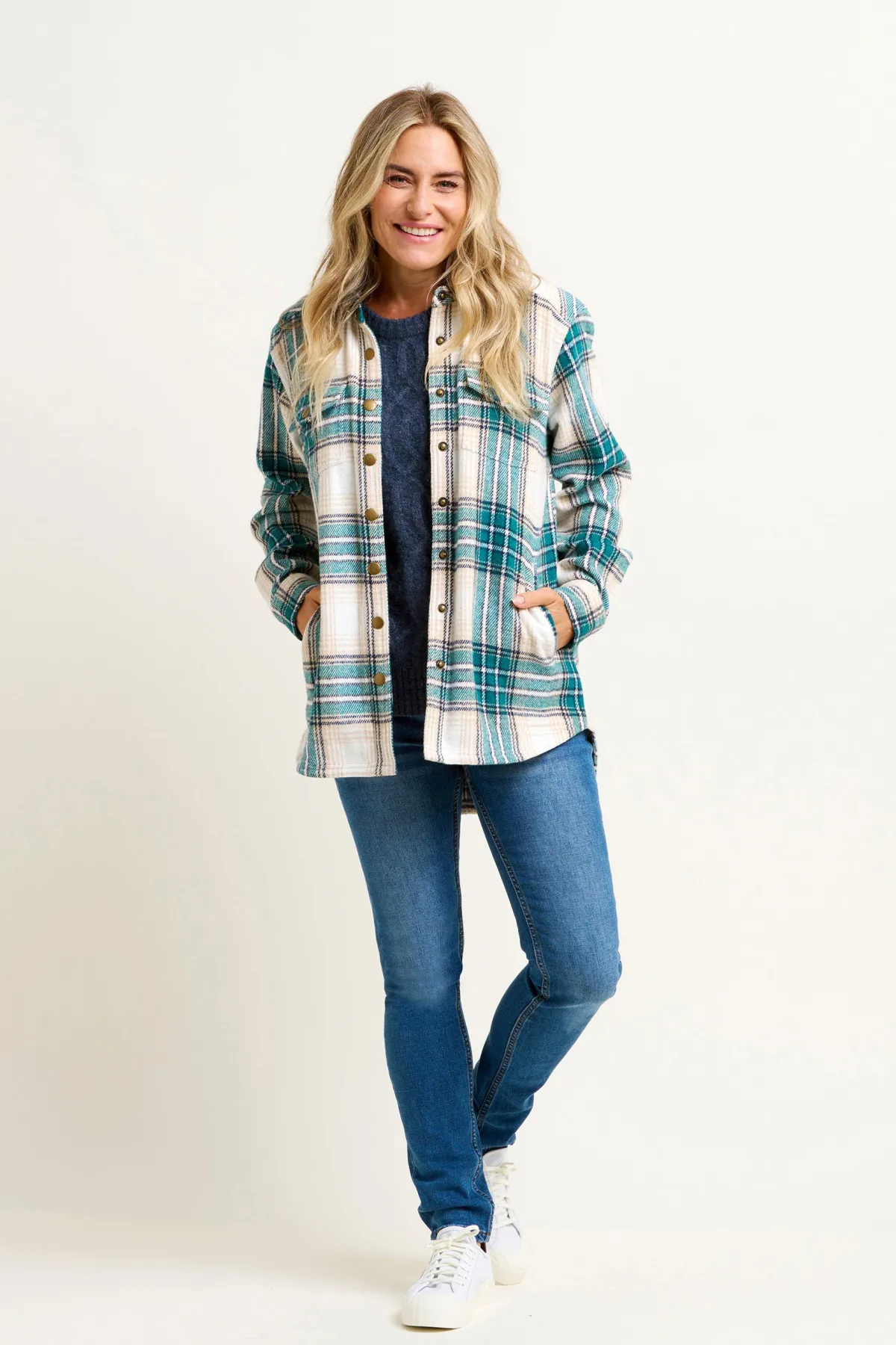 Brakeburn Shamrock Flannel Shacket Cream Shop