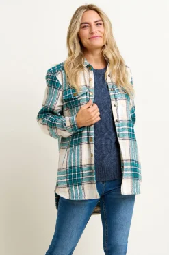 Brakeburn Shamrock Flannel Shacket Cream Flash Sale