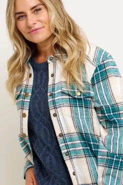 Brakeburn Shamrock Flannel Shacket Cream Flash Sale