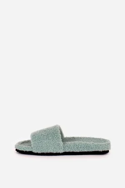 Brakeburn Slider Borg Slippers Green Hot