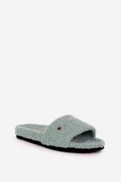 Brakeburn Slider Borg Slippers Green Hot