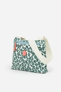 Brakeburn Small Cross Body Leopard Floral Bag Green New