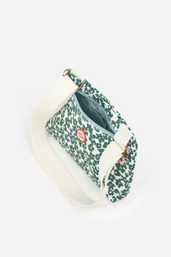 Brakeburn Small Cross Body Leopard Floral Bag Green New