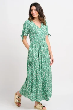 Brakeburn Spring Garden Pintuck Maxi Dress Green Store