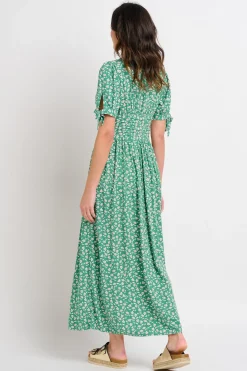 Brakeburn Spring Garden Pintuck Maxi Dress Green Store