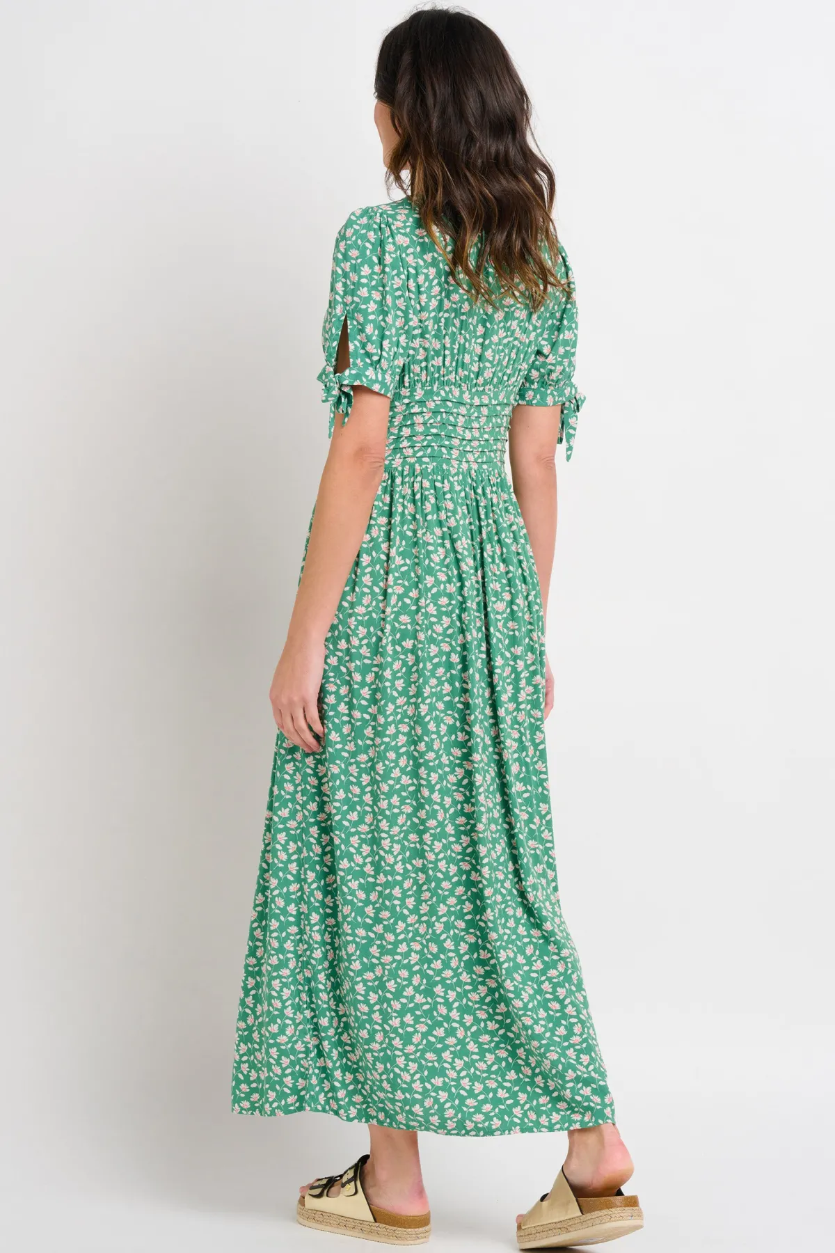 Brakeburn Spring Garden Pintuck Maxi Dress Green Store
