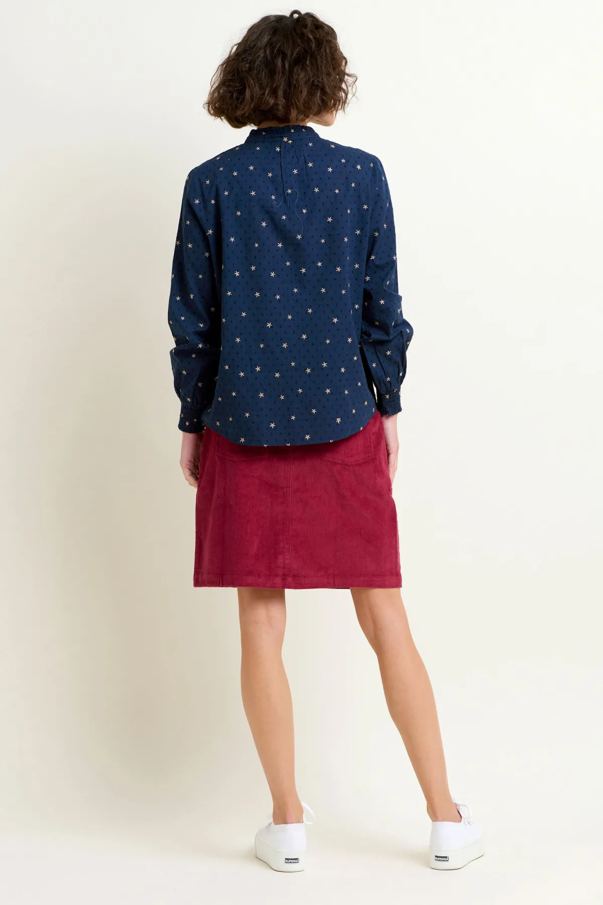 Brakeburn Stars Embroidered Blouse Navy Best Sale