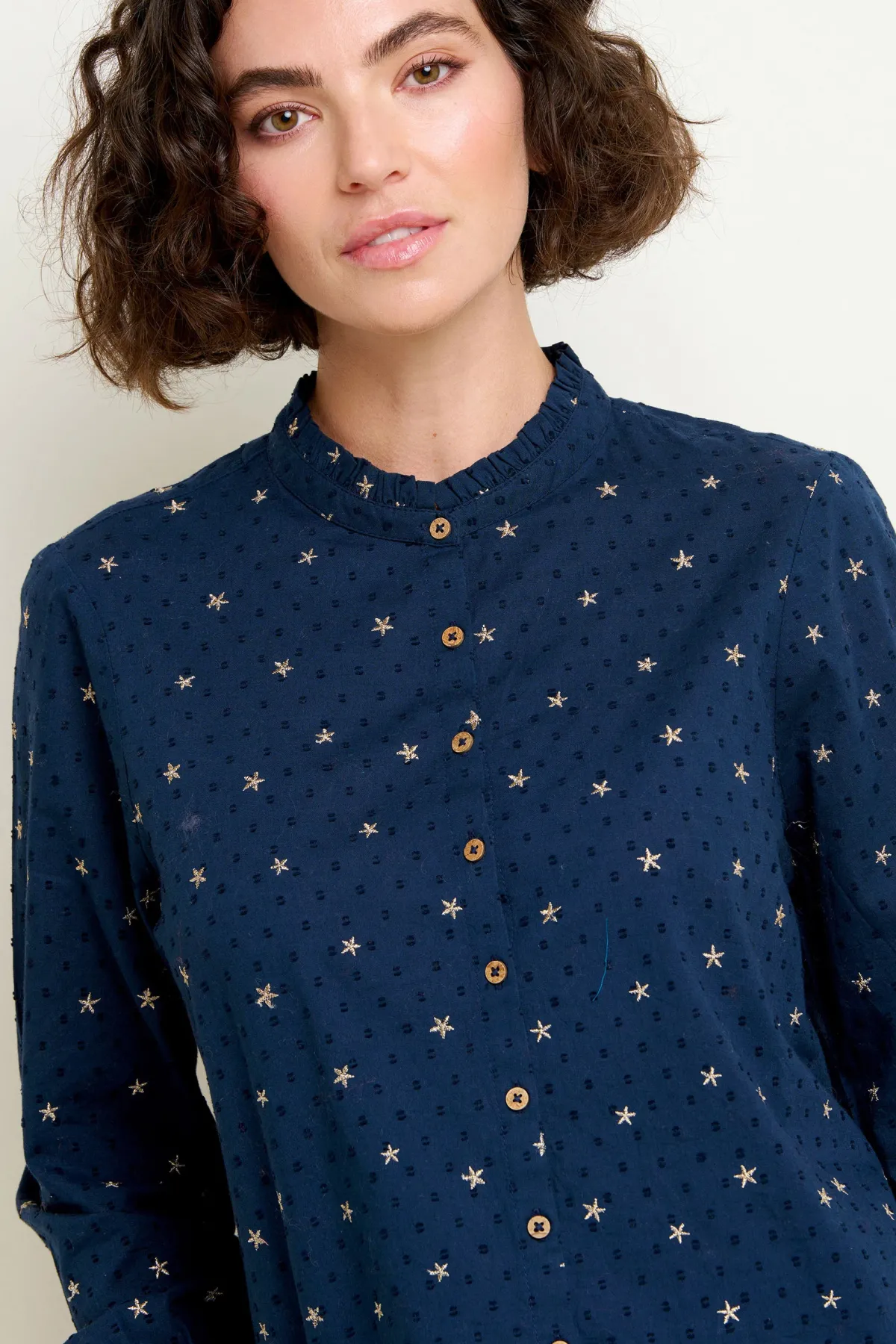 Brakeburn Stars Embroidered Blouse Navy Best Sale