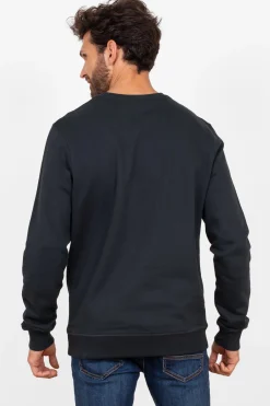 Brakeburn Stripe Crew Neck Sweat Black Clearance