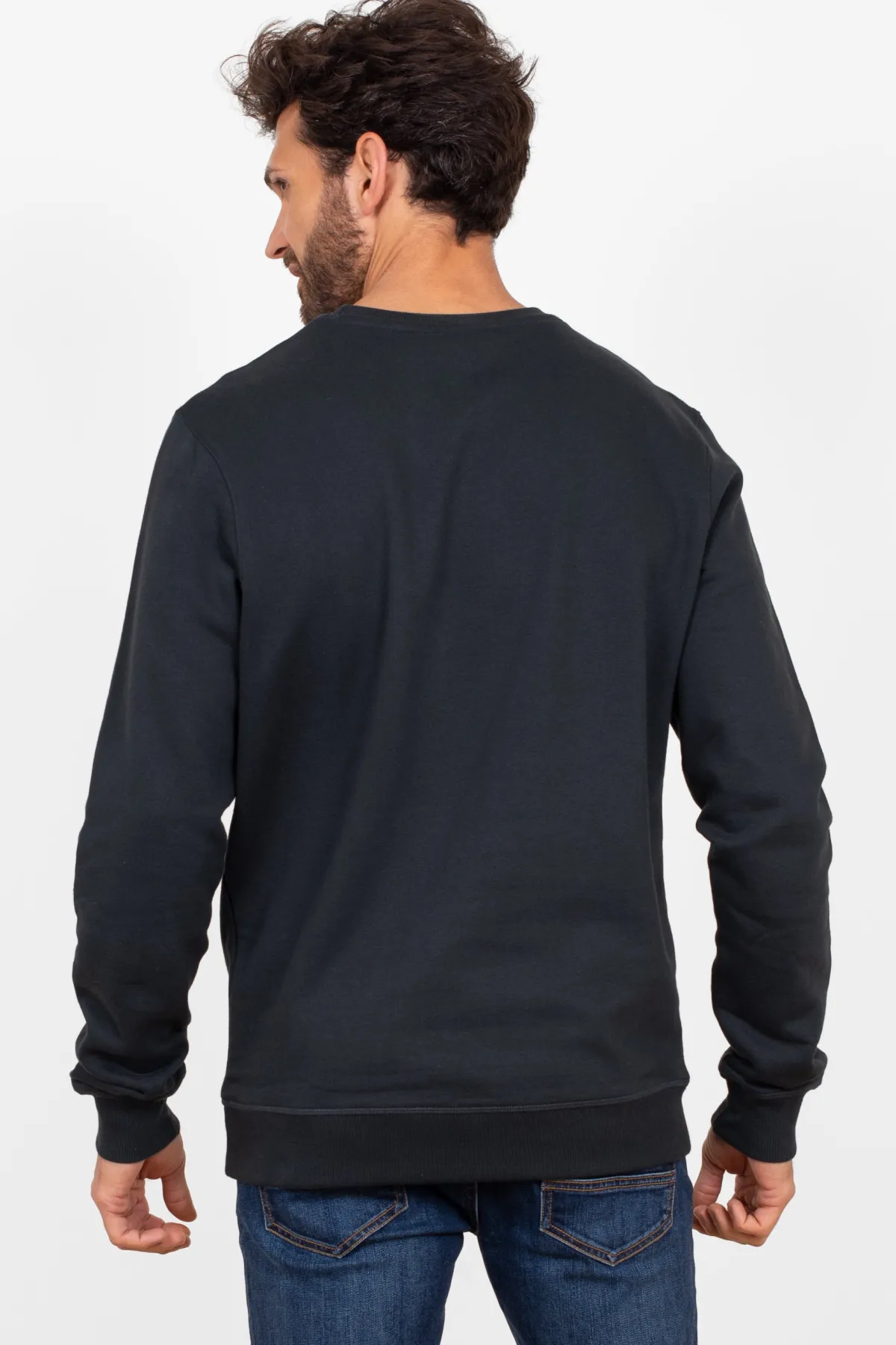 Brakeburn Stripe Crew Neck Sweat Black Clearance