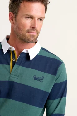 Brakeburn Stripe Rugby Shirt Navy Sale