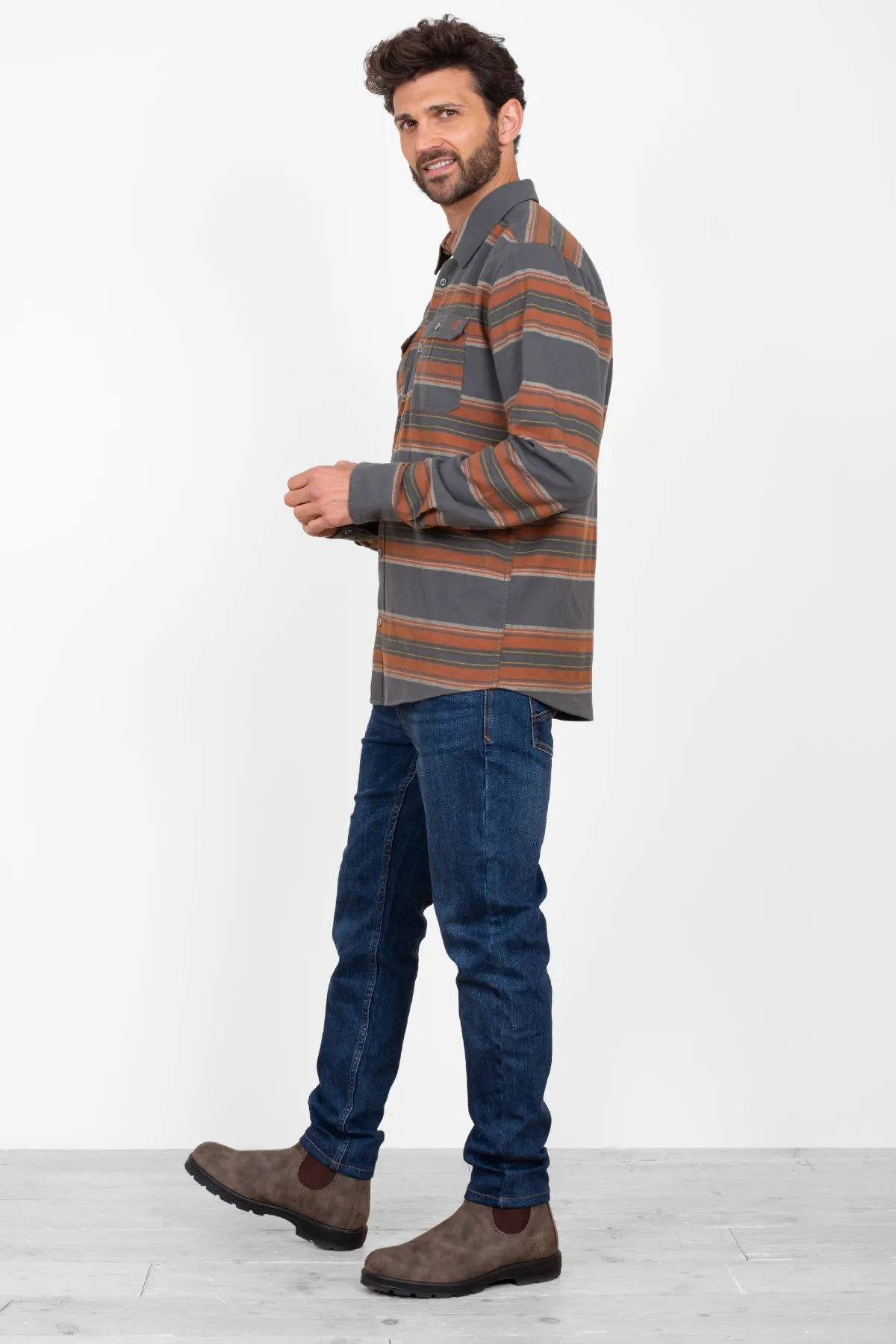Brakeburn Stripe Shirt Brown Shop
