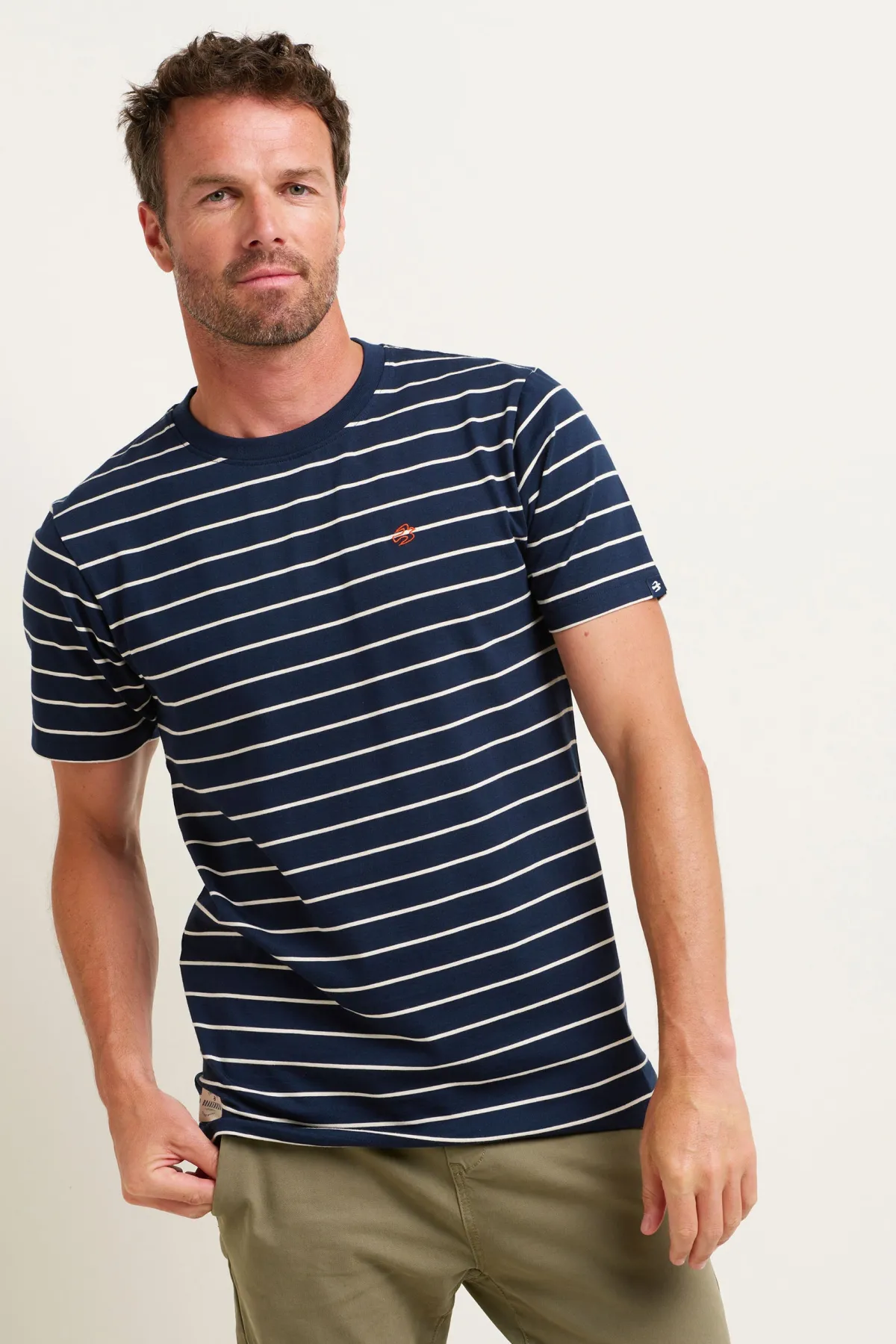 Brakeburn Stripe Tee Navy Fashion