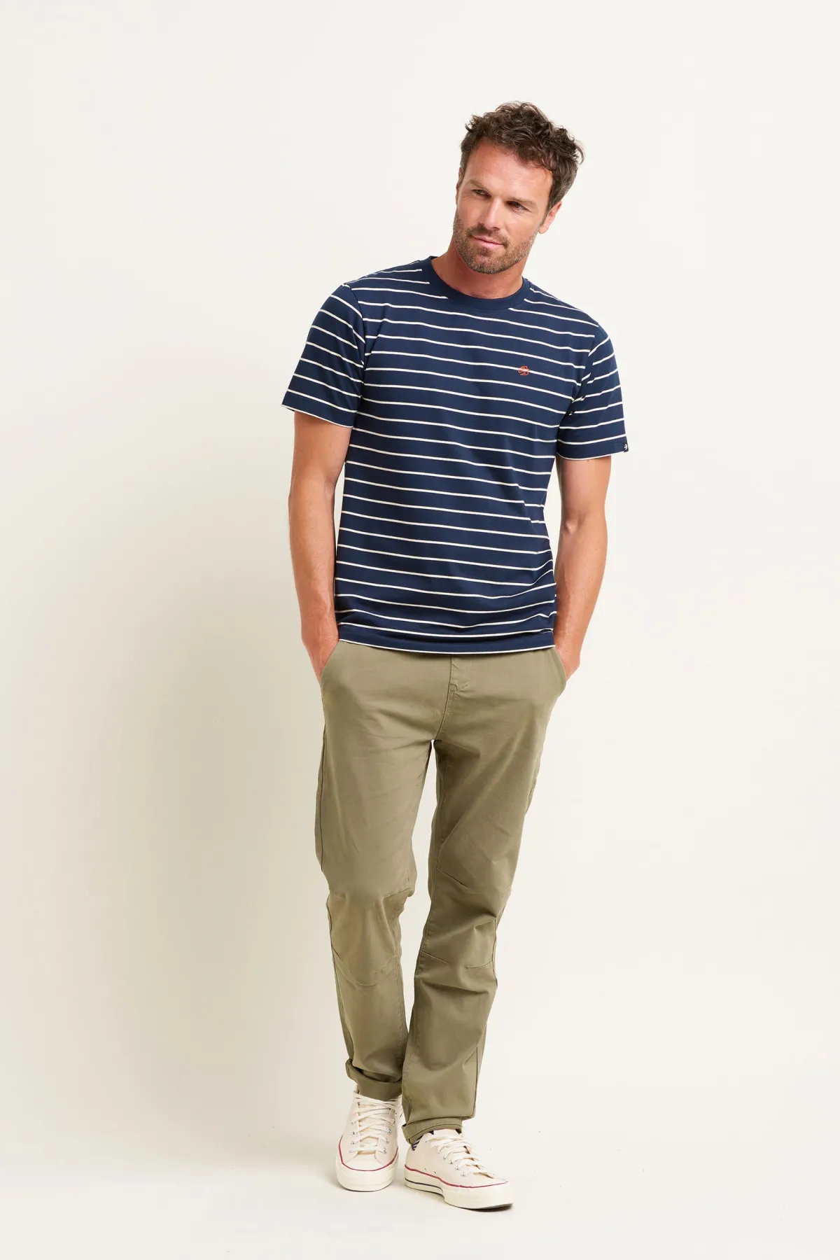 Brakeburn Stripe Tee Navy Fashion