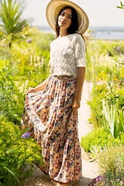 Brakeburn Summer Blooms Maxi Skirt Green Store
