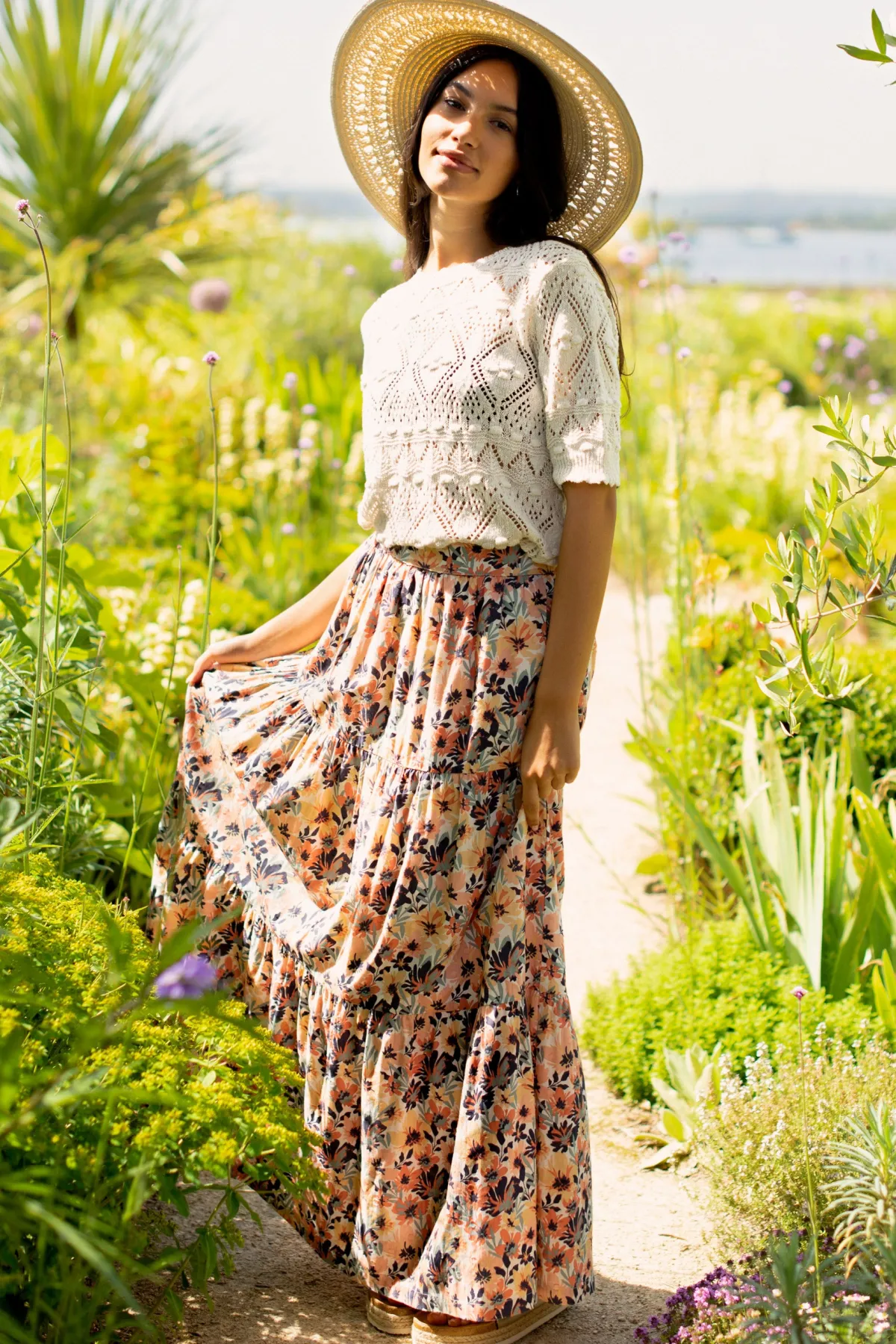 Brakeburn Summer Blooms Maxi Skirt Green Store