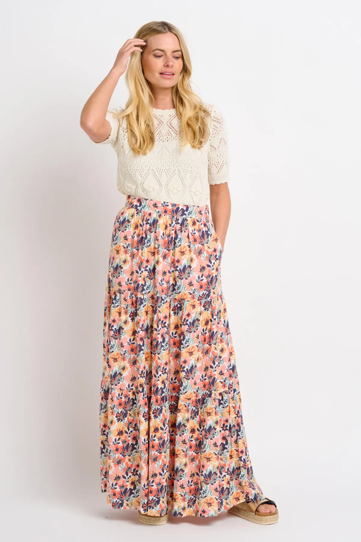 Brakeburn Summer Blooms Maxi Skirt Green Store