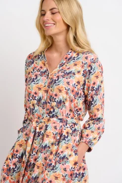 Brakeburn Summer Blooms Shirt Dress Green Outlet