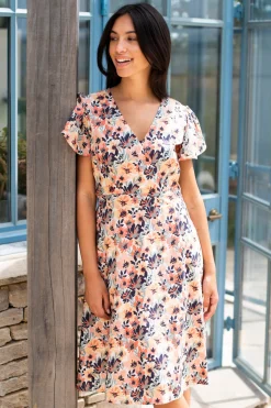 Brakeburn Summer Blooms Wrap Dress Khaki Best