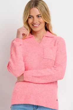 Brakeburn Sunrise Collar Knit Pink Fashion
