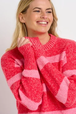 Brakeburn Sunset Knitted Crew Pink Hot