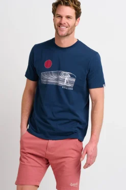 Brakeburn Sunset Paddle Tee Navy Cheap