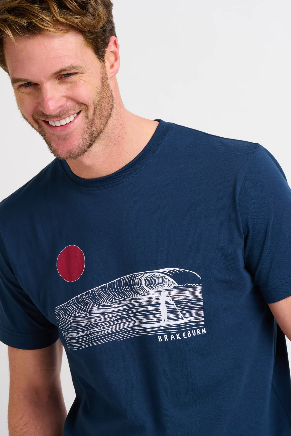 Brakeburn Sunset Paddle Tee Navy Cheap