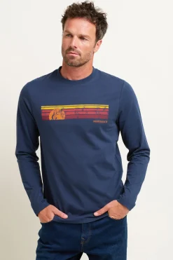 Brakeburn Sunset Stripe Long Sleeve Tee Multicoloured Flash Sale