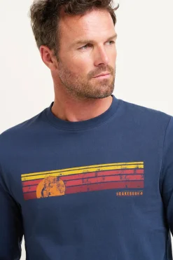 Brakeburn Sunset Stripe Long Sleeve Tee Multicoloured Flash Sale