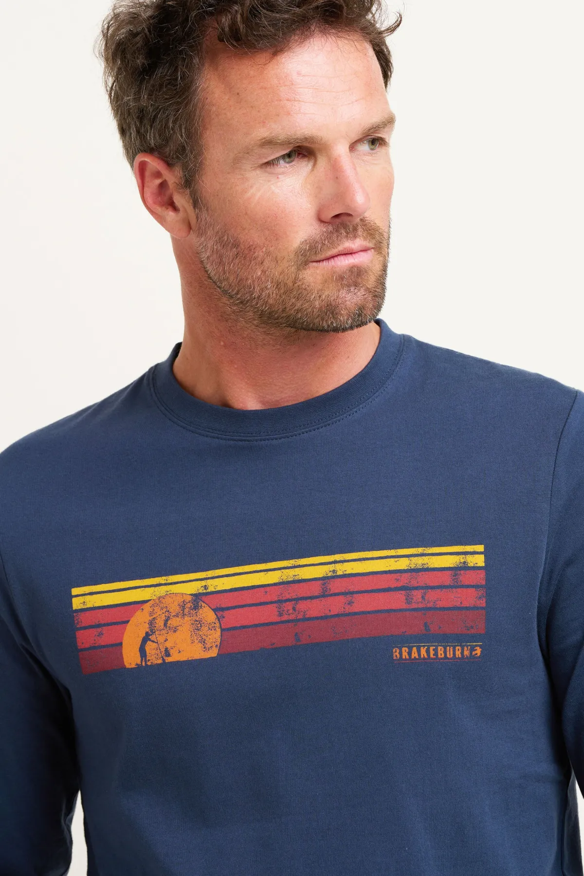 Brakeburn Sunset Stripe Long Sleeve Tee Multicoloured Flash Sale