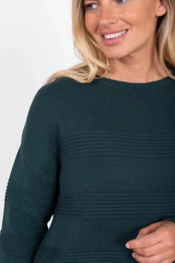 Brakeburn Texture Stripe Jumper Green Best