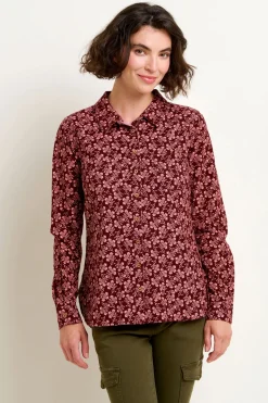 Brakeburn Thistle Cord Shirt Burgundy Discount