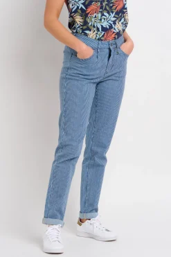 Brakeburn Ticking Stripe Trousers Blue Fashion