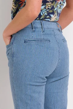 Brakeburn Ticking Stripe Trousers Blue Fashion