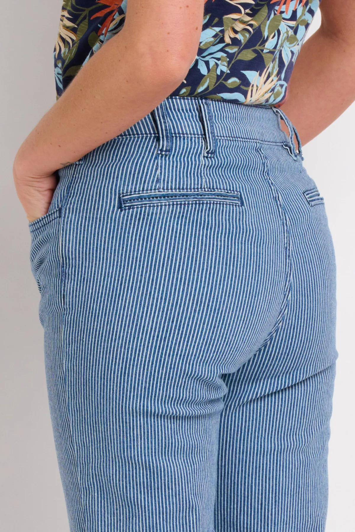 Brakeburn Ticking Stripe Trousers Blue Fashion