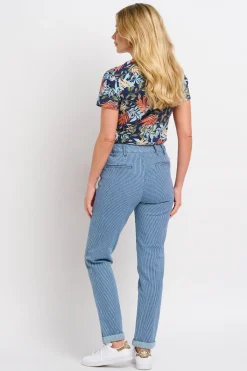 Brakeburn Ticking Stripe Trousers Blue Fashion