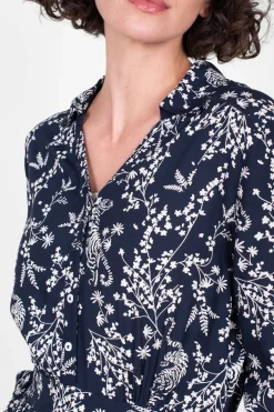 Brakeburn Tiger Shirt Dress Navy Discount