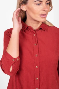 Brakeburn Tilly Shirt Dress Burgundy Online