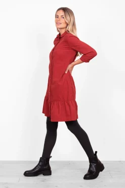 Brakeburn Tilly Shirt Dress Burgundy Online