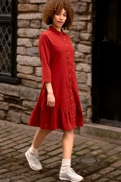 Brakeburn Tilly Shirt Dress Burgundy Online