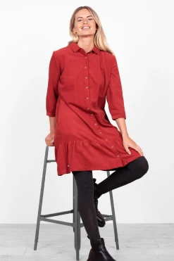 Brakeburn Tilly Shirt Dress Burgundy Online