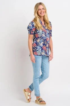 Brakeburn Trailing Tropics Blouse Blue Online