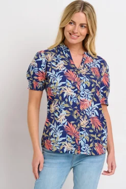 Brakeburn Trailing Tropics Blouse Blue Online