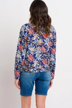 Brakeburn Trailing Tropics Bomber Jacket Blue Sale