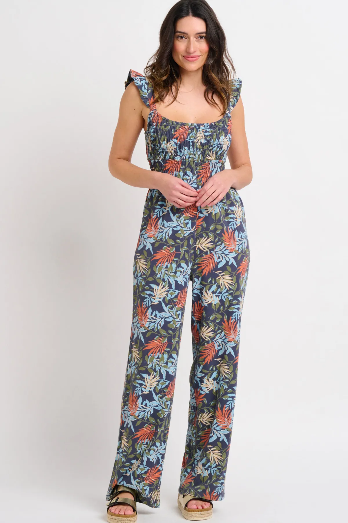 Brakeburn Trailing Tropics Jumpsuit Blue Cheap