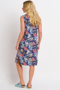 Brakeburn Trailing Tropics Pintuck Dress Blue Sale